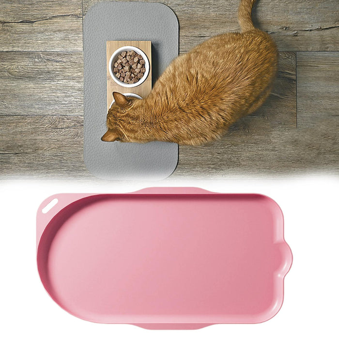 Crofta Feeder Pad Dish Mat Anti Slip Puppy Feeding Mat for Puppy Cats Small Animals Pink