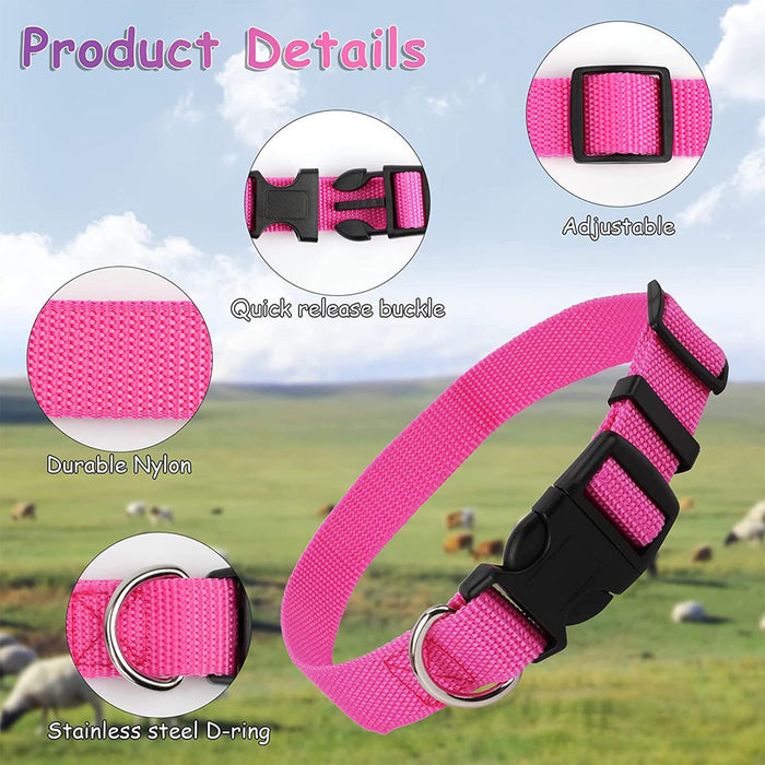 Crofta 5 Pieces Goats Collar Set Anti Slip Cow Adjustable Grazing Copper Bell Collar