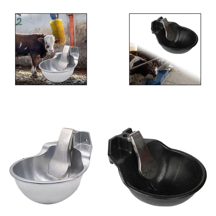 Crofta Automatic Cattle Drinking Water Bowl Portable Water Trough for Dog Cow Goats Aluminum