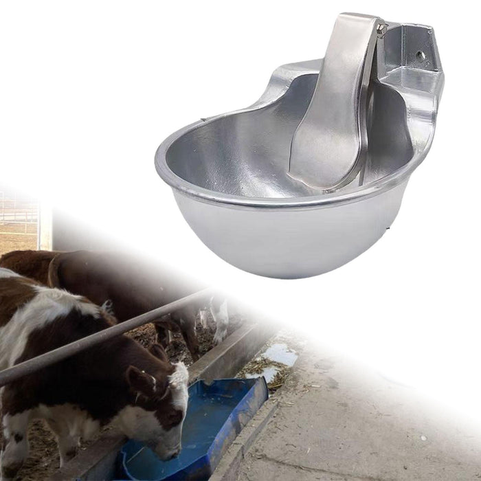 Crofta Automatic Cattle Drinking Water Bowl Portable Water Trough for Dog Cow Goats Aluminum