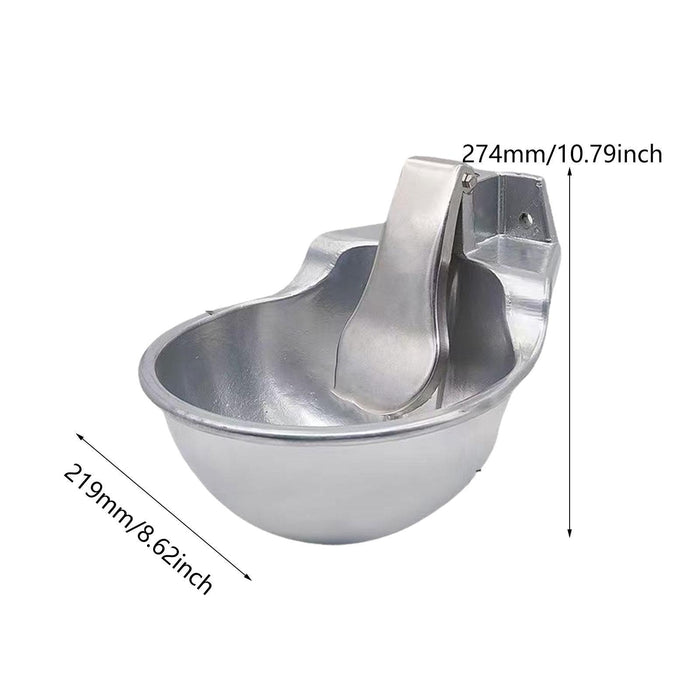 Crofta Automatic Cattle Drinking Water Bowl Portable Water Trough for Dog Cow Goats Aluminum