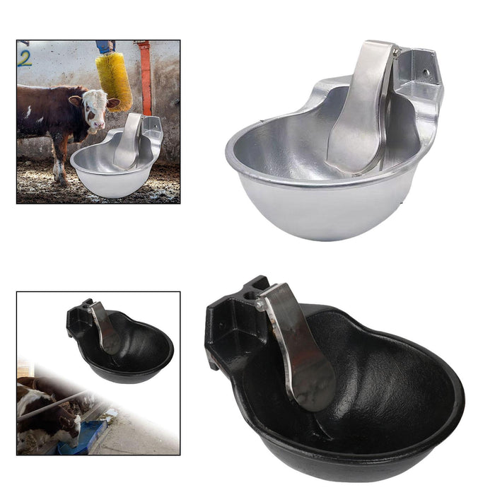 Crofta Automatic Cattle Drinking Water Bowl Portable Water Trough for Dog Cow Goats Aluminum