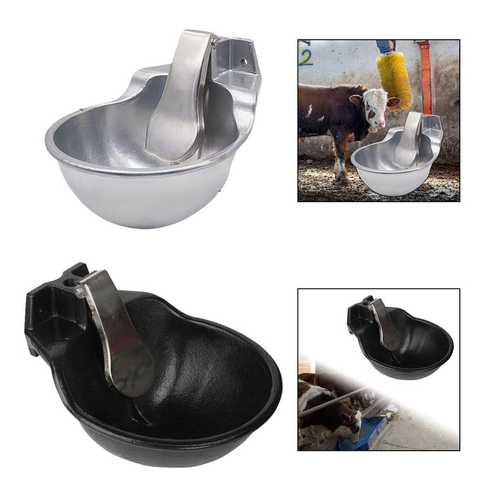 Crofta Automatic Cattle Drinking Water Bowl Portable Water Trough for Dog Cow Goats Aluminum