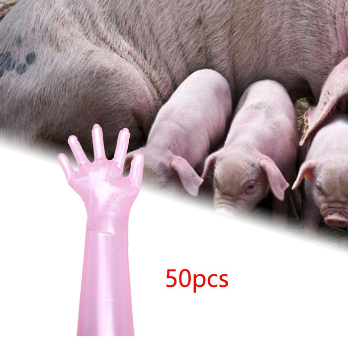 Crofta 50Pcs Long Sleeve Gloves Sow Obstetric Check Gloves for Pet Care Beauty Hair