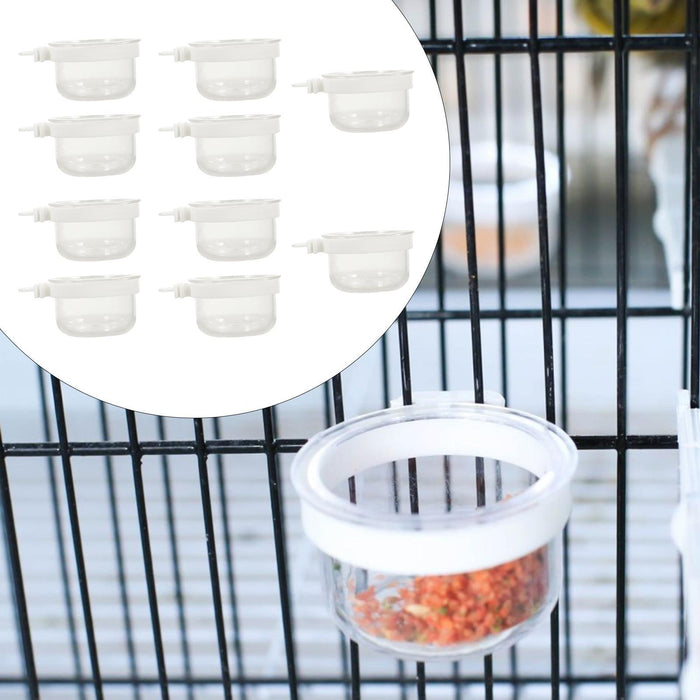 Crofta 10 Pieces Bird Food Bowl Cup Food Feeder Cup for Garden Patio Pigeon Sparrow