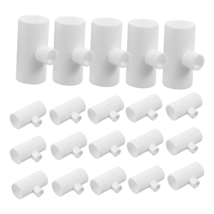 Crofta 20x Chicken Waterer PVC Tee Fittings Sturdy for Poultry Waterer Cups Nipples