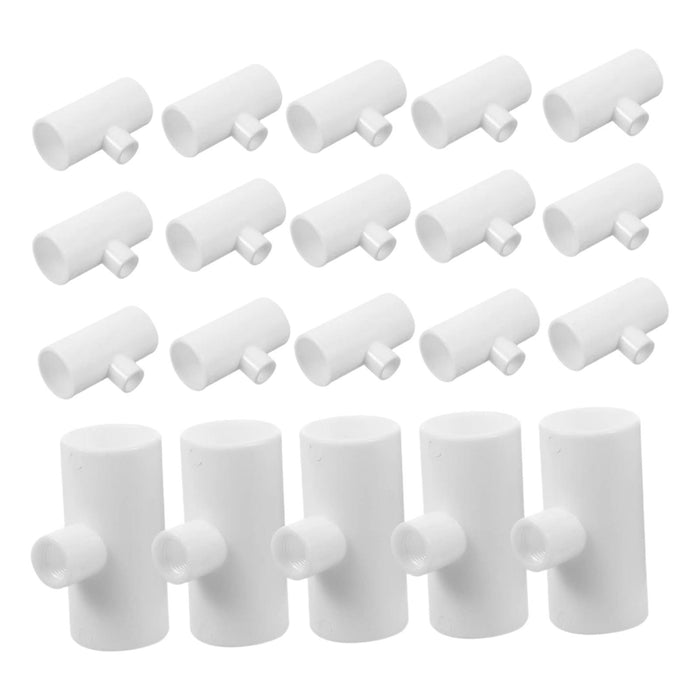 Crofta 20x Chicken Waterer PVC Tee Fittings Sturdy for Poultry Waterer Cups Nipples