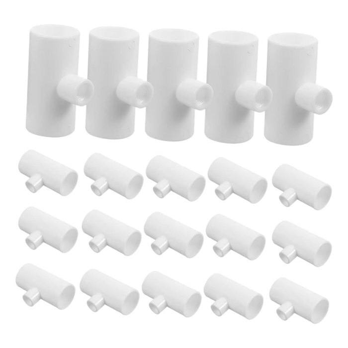 Crofta 20x Chicken Waterer PVC Tee Fittings Sturdy for Poultry Waterer Cups Nipples