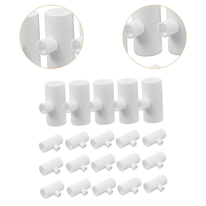 Crofta 20x Chicken Waterer PVC Tee Fittings Sturdy for Poultry Waterer Cups Nipples