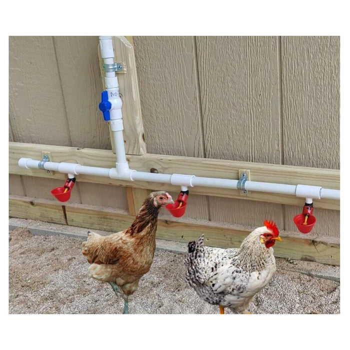 Crofta 20x Chicken Waterer PVC Tee Fittings Sturdy for Poultry Waterer Cups Nipples