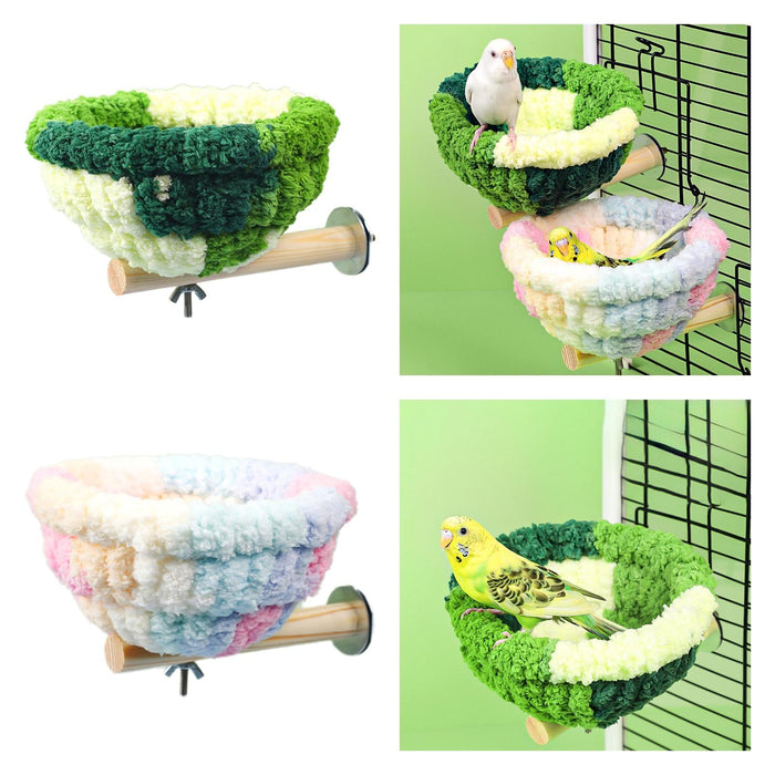 Crofta Nest Bed for Parrots Birdcage Stand with Nest for Budgie Parakeets Blue Bird green