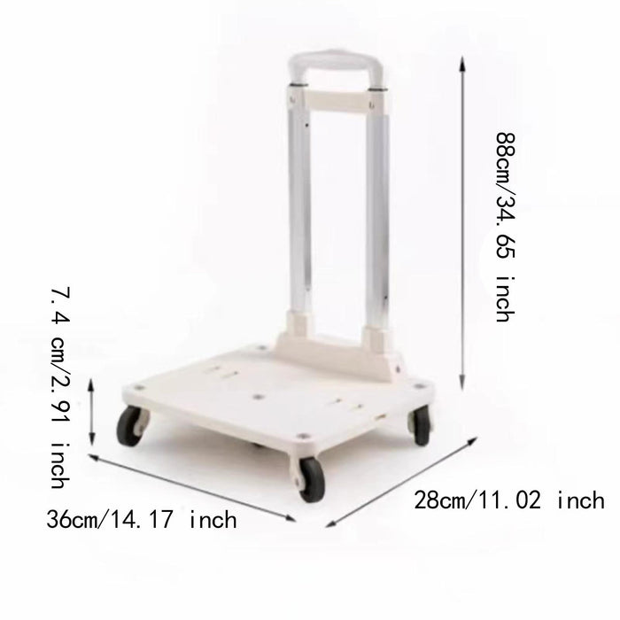 Crofta Folding Trolley Cart Travel Luggage Cart for Teenagers Lunch Backpack School