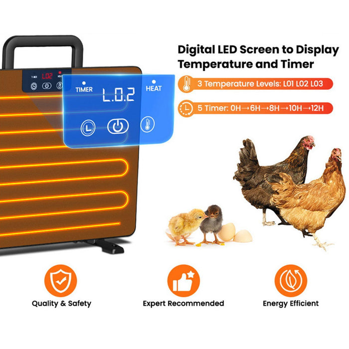 Crofta Portable Chicken Coop Heater Warmer Coop Heating Plate Chick Brooding Warmer