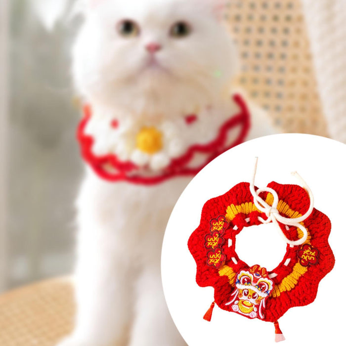 Crofta Knitting Cat Collar Handmade Decor for Pets Small Medium Large Cats and Dogs XL