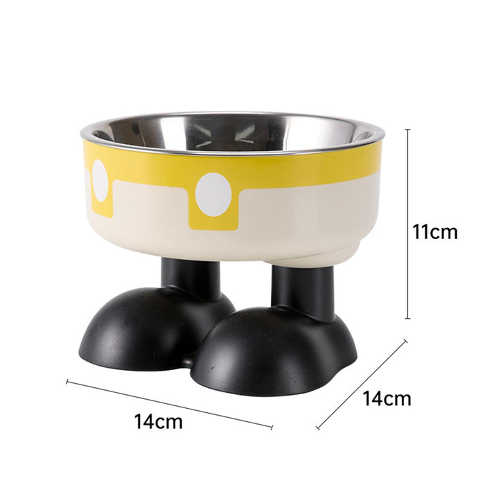 Crofta Puppy Bowl Food Feeding Dish Cat Food Bowl for Small Pets Food and Water Dog Yellow White