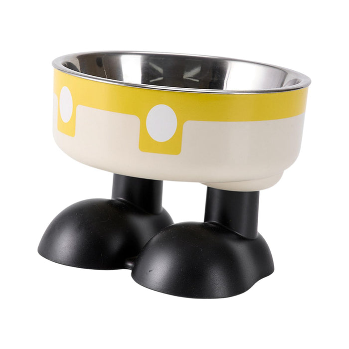 Crofta Puppy Bowl Food Feeding Dish Cat Food Bowl for Small Pets Food and Water Dog Yellow White