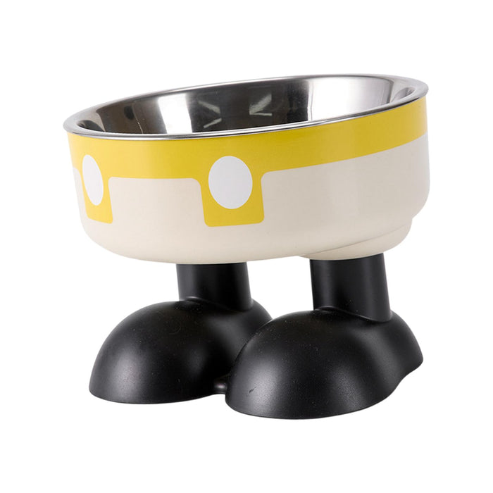 Crofta Puppy Bowl Food Feeding Dish Cat Food Bowl for Small Pets Food and Water Dog Yellow White