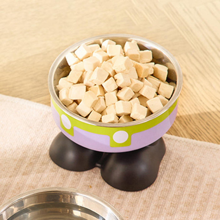 Crofta Puppy Bowl Food Feeding Dish Cat Food Bowl for Small Pets Food and Water Dog Green Violet