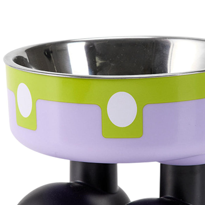 Crofta Puppy Bowl Food Feeding Dish Cat Food Bowl for Small Pets Food and Water Dog Green Violet