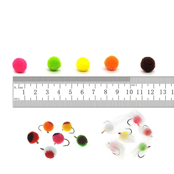 Crofta 100x Glo Bug Fly Fishing Trout Eggs Fly Tying Materials Without Tinsel