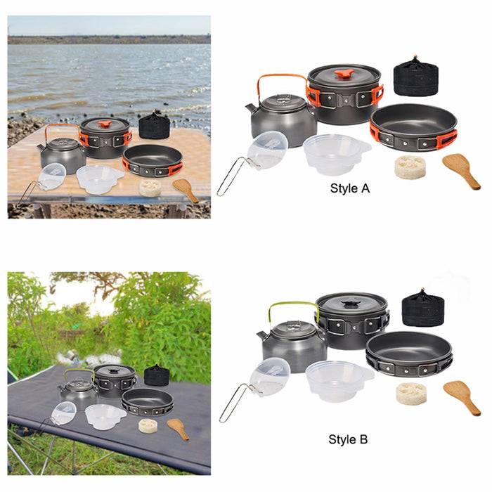 Crofta 10Pcs Camping Cookware Set Cooking Utensils Set for Trekking BBQ Backpacking orange