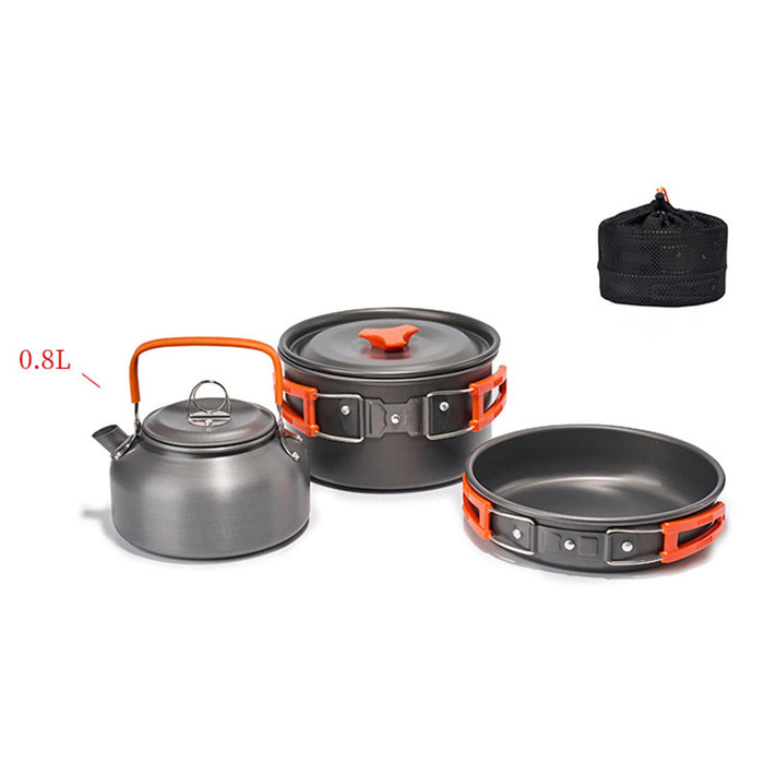 Crofta 10Pcs Camping Cookware Set Cooking Utensils Set for Trekking BBQ Backpacking orange