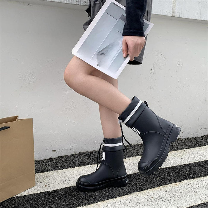 Crofta Women Rain Boots Waterproof Anti Slip Rainboots for Outside Traveling Hiking for 35 to 36 EU