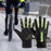 Crofta Winter Gloves Hand Warmer Mittens for Outdoor Activities Motorcycling Biking Women Slip on Black and Green