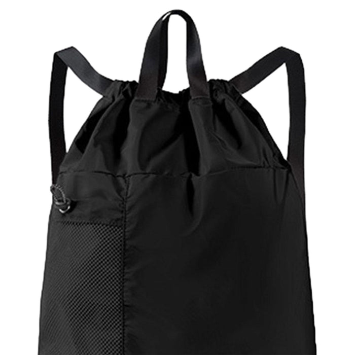 Crofta Mesh Swim Drawstring Backpacks Basketball Bag for Workout Outdoor Volleyball Black