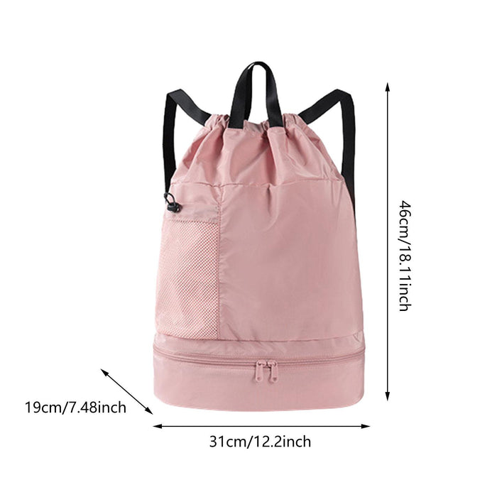 Crofta Mesh Swim Drawstring Backpacks Basketball Bag for Workout Outdoor Volleyball Pink