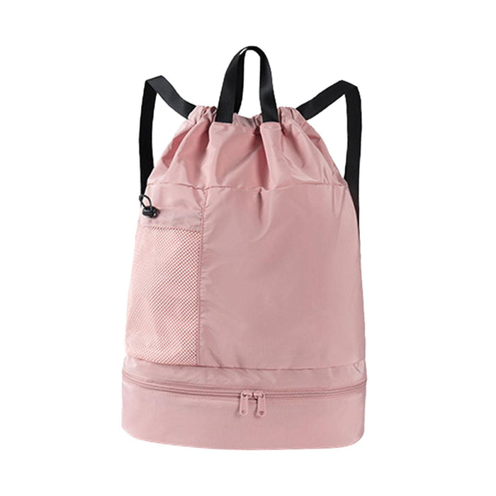 Crofta Mesh Swim Drawstring Backpacks Basketball Bag for Workout Outdoor Volleyball Pink