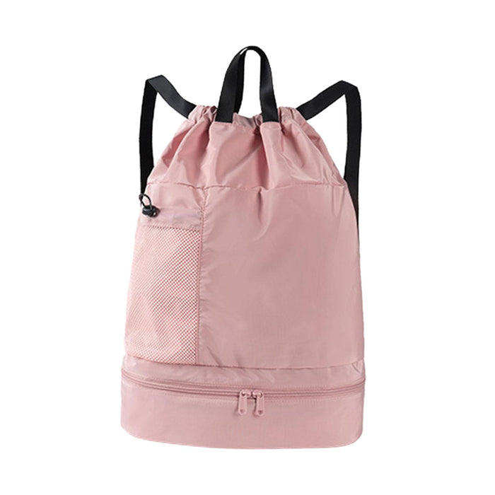 Crofta Mesh Swim Drawstring Backpacks Basketball Bag for Workout Outdoor Volleyball Pink