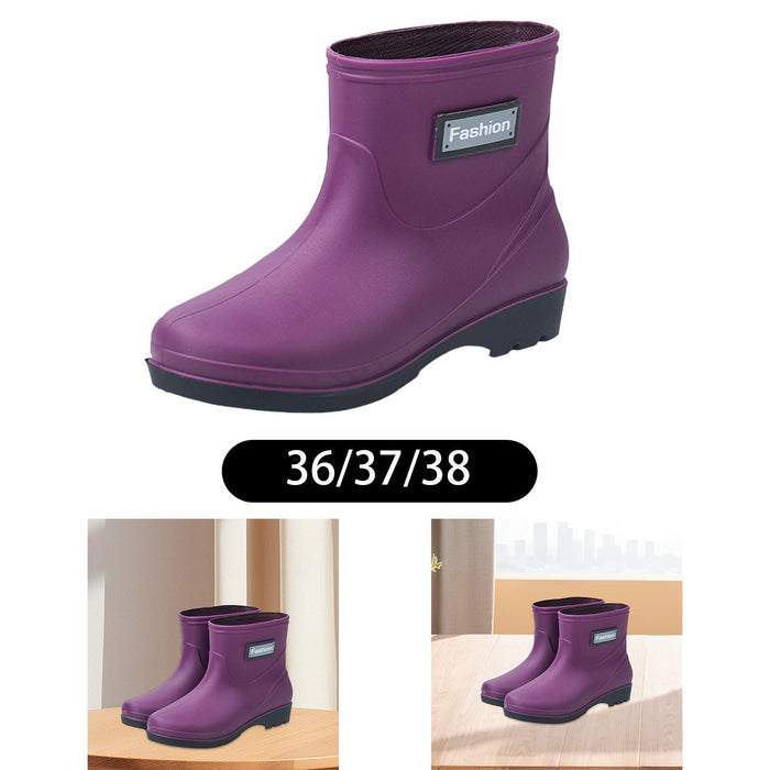 Crofta Women Mid Calf Rain Boots Soft Outdoor Work Boots for Kitchen Camping Hiking 36