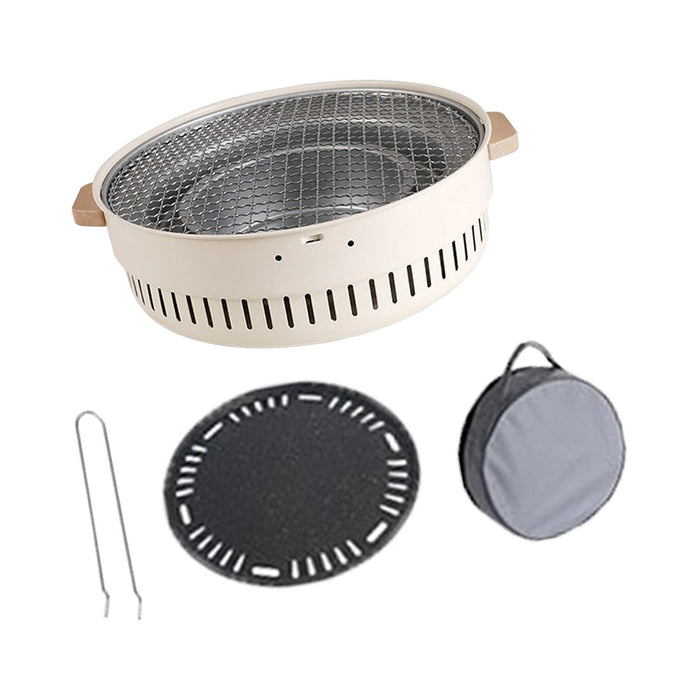 Crofta Charcoal Grill Multipurpose Wood Burner Grill Barbecue Grill for Beach Patio with Storage Bag