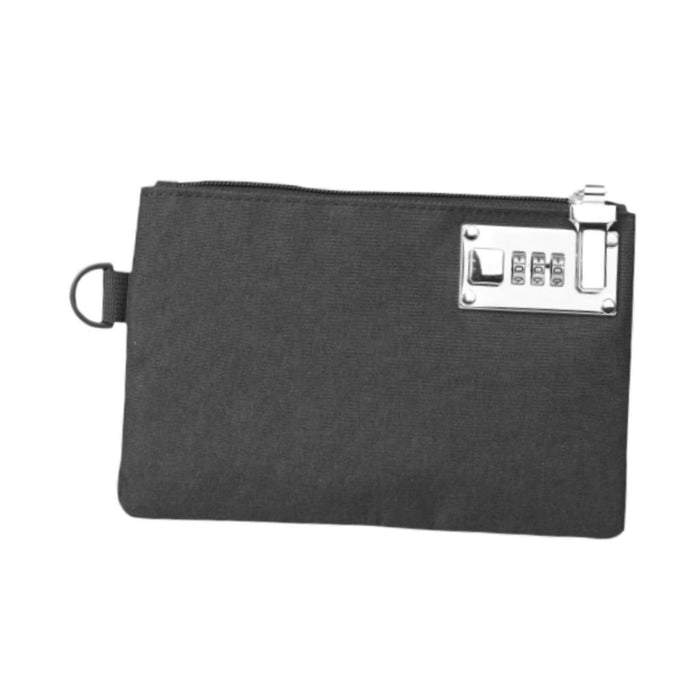 Crofta Lockable Money Purse Utility Small Items Storage Bag for Passports Phones Keys Black