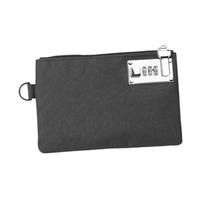 Crofta Lockable Money Purse Utility Small Items Storage Bag for Passports Phones Keys Black