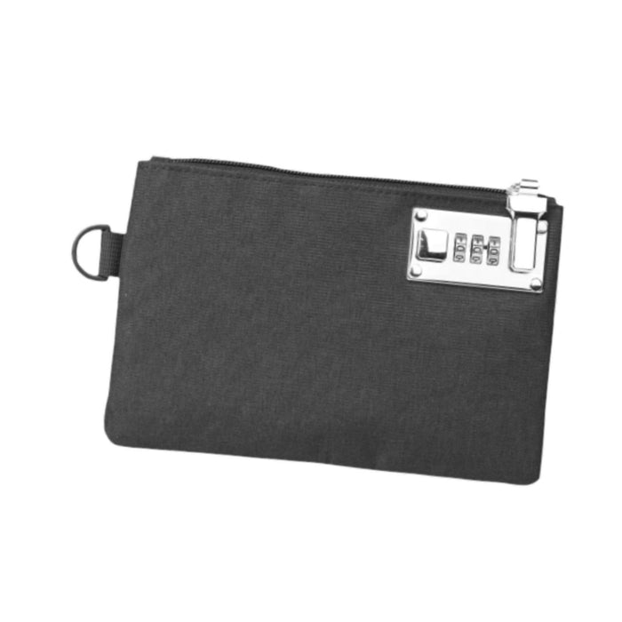 Crofta Lockable Money Purse Utility Small Items Storage Bag for Passports Phones Keys Black