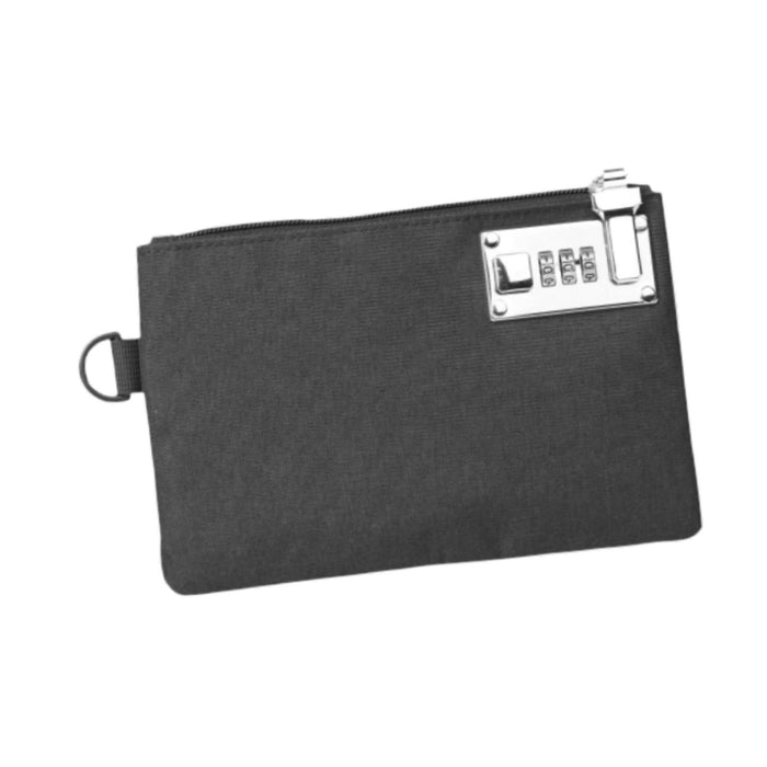 Crofta Lockable Money Purse Utility Small Items Storage Bag for Passports Phones Keys Black