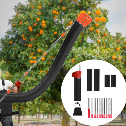 Crofta 13 Feet Fruit Picker Pole with Harvest Bag Backpack for Oranges Garden Lemon