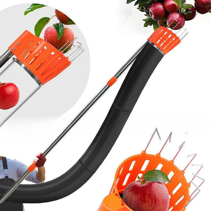 Crofta 13 Feet Fruit Picker Pole with Harvest Bag Backpack for Oranges Garden Lemon