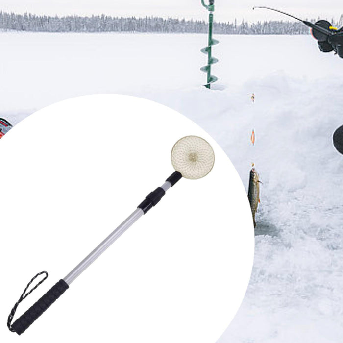 Crofta Adjustable Ice Fishing Skimmer Scoop Ice Ladle Winter Ice Fishing Equipment Scoop Dia 14cm