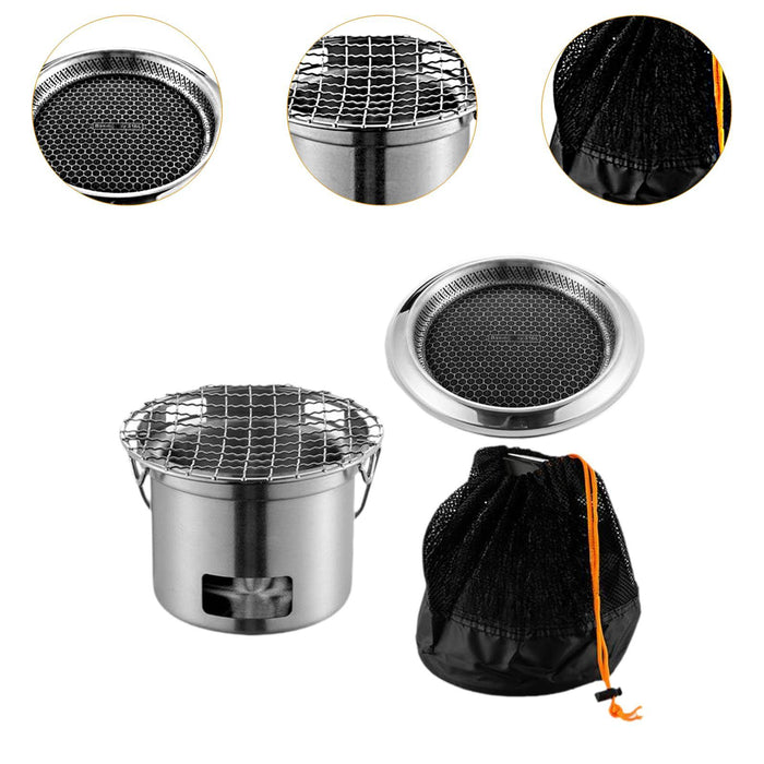 Crofta Round Barbecue Grill Camping Grill for Patio Outdoor Indoor Friend Gathering