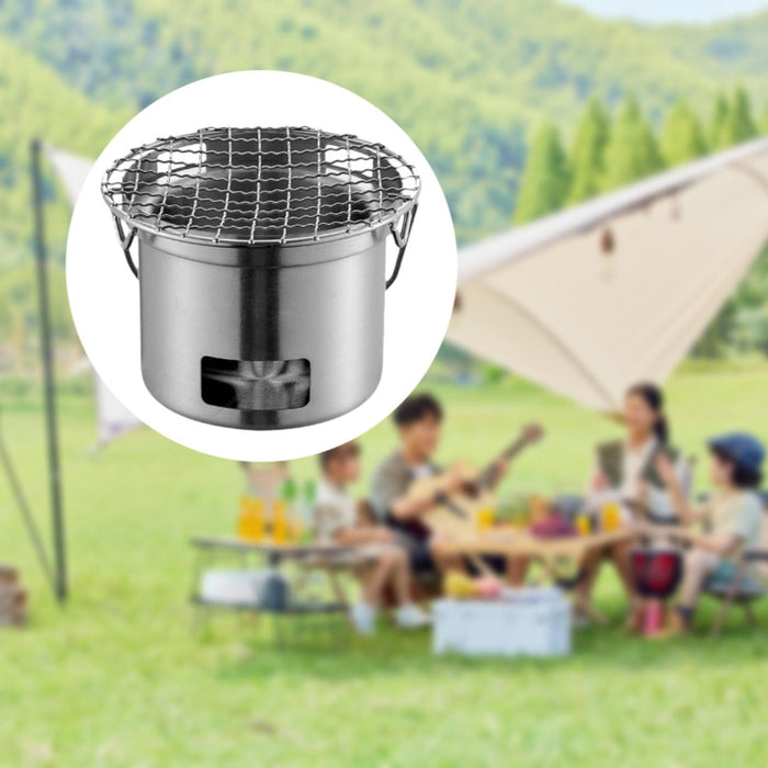 Crofta Round Barbecue Grill Korean Barbecue Grill for Picnic Patio Friend Gathering