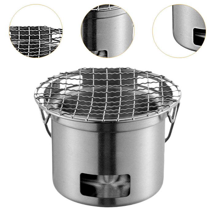 Crofta Round Barbecue Grill Korean Barbecue Grill for Picnic Patio Friend Gathering