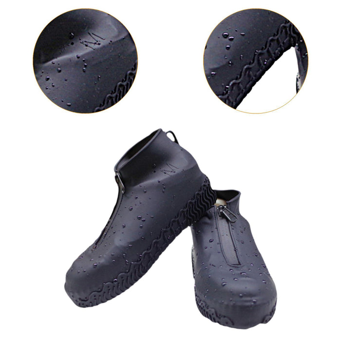 Crofta Shoe Covers with Zipper Reusable Shoe Protectors for Cycling Outdoor Fishing M