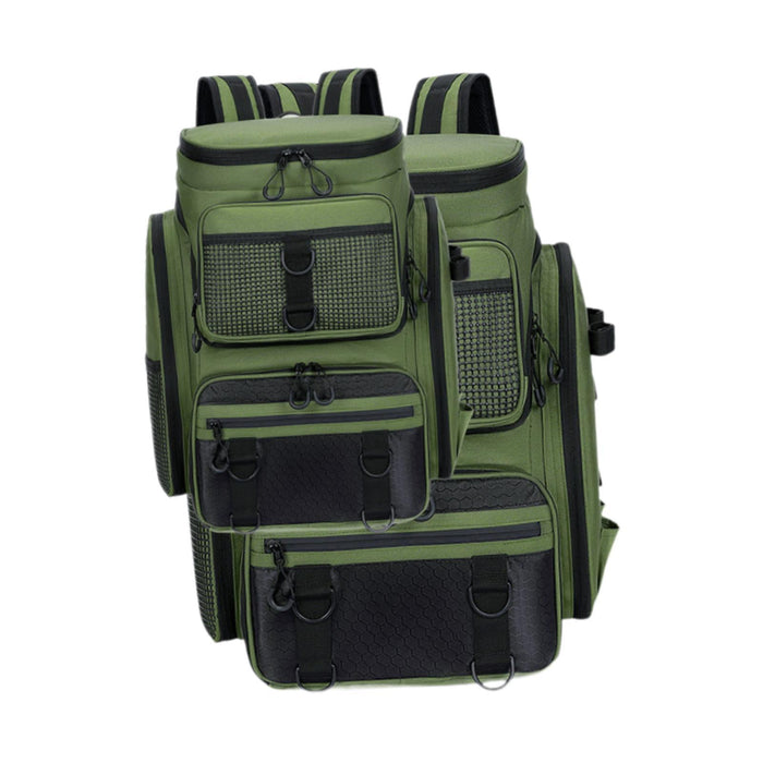 Crofta Fishing Backpack Rucksack Tackle Box Stores for Mountaineering Biking Hunting Green