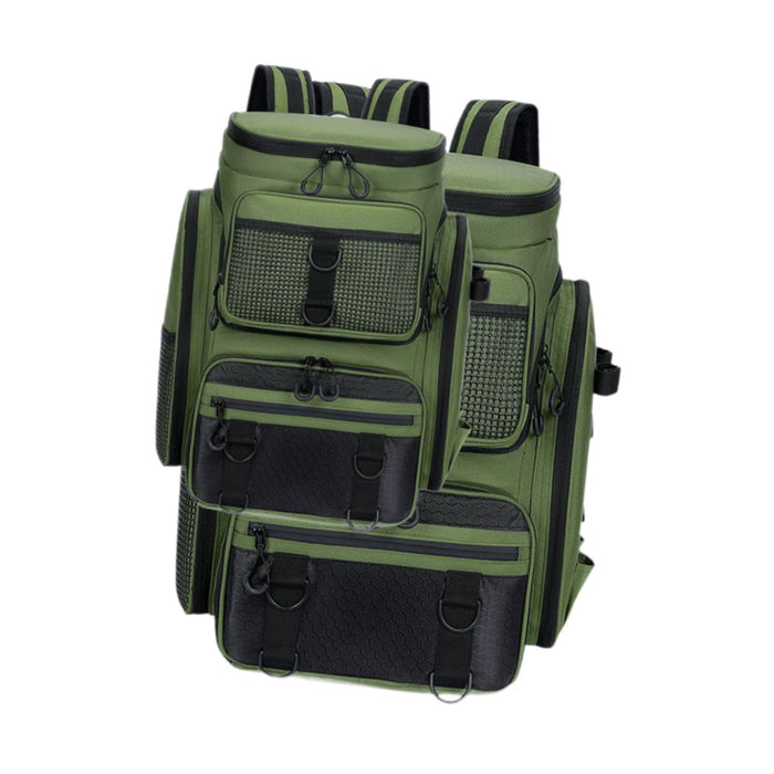 Crofta Fishing Backpack Rucksack Tackle Box Stores for Mountaineering Biking Hunting Green