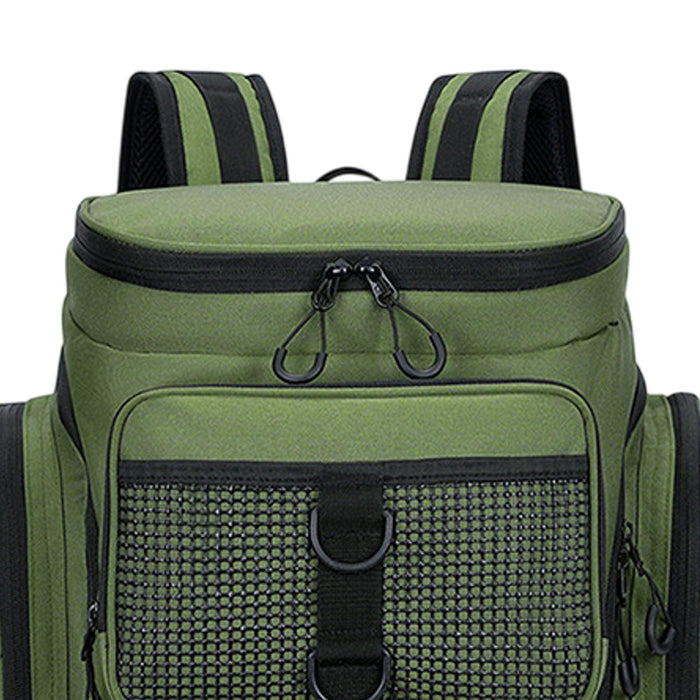 Crofta Fishing Backpack Rucksack Tackle Box Stores for Mountaineering Biking Hunting Green