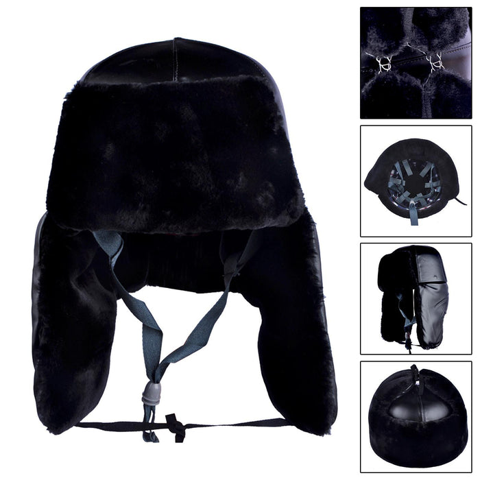 Crofta Winter Trapper Hat Helmet Soft Thicken Ski Cap for Riding Biking Backpacking