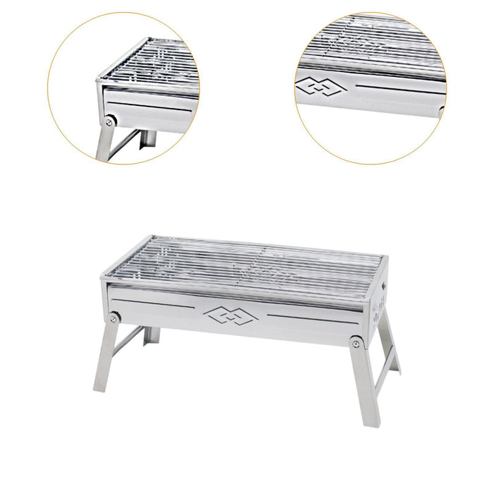 Crofta Outdoor Grill Portable BBQ Grill Sturdy Foldable for Backyard Hiking Camping 45cmx23cmx22.5cm